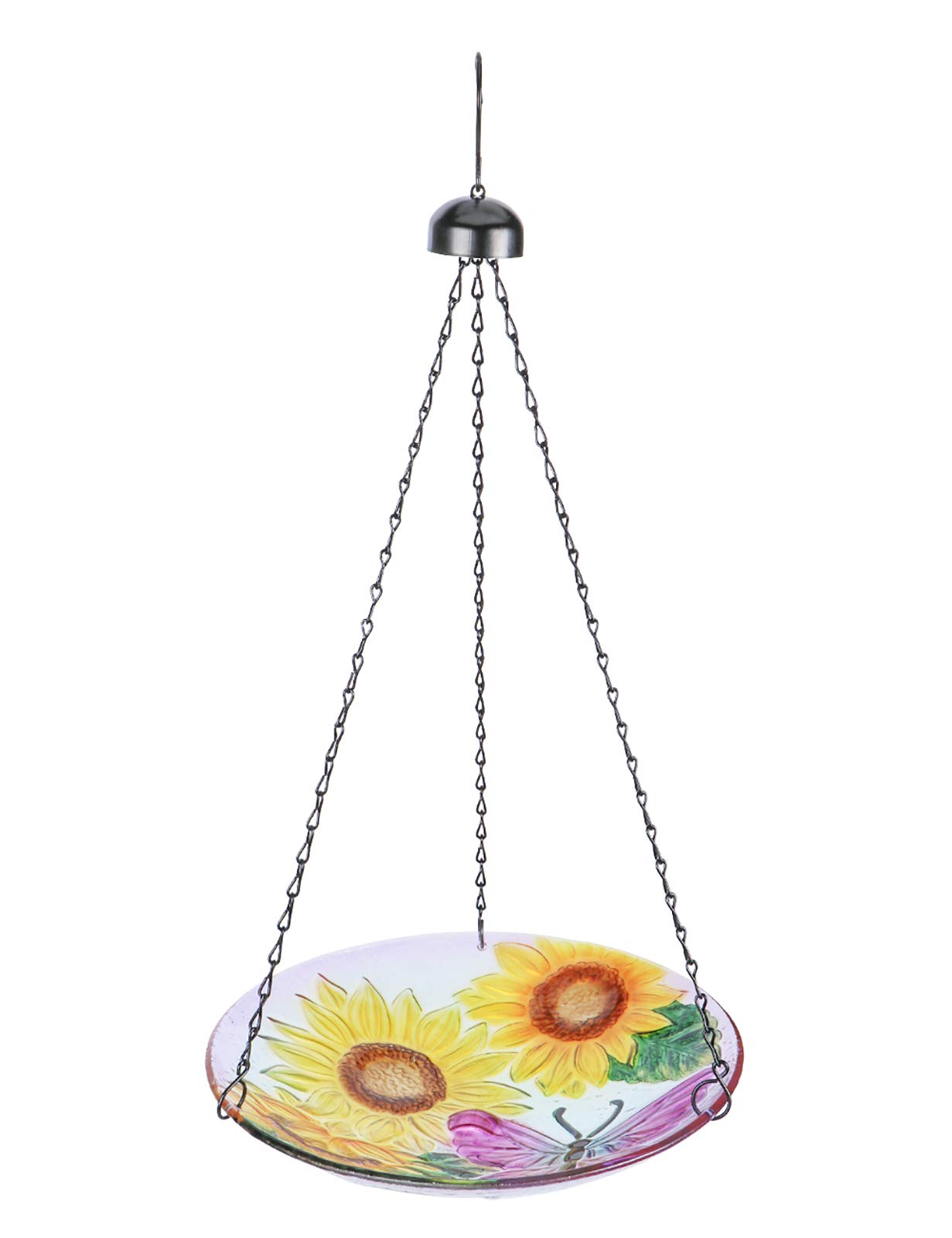 Hanging Bird Bath Bowl for Outdoors 10 Inch Large Glass Bird Feeder for Garden Yard Patio Decor Hanging Bird Bath Bowl for Outdoors 10 Inch Large Glass Bird Feeder for Garden Yard Patio Decor